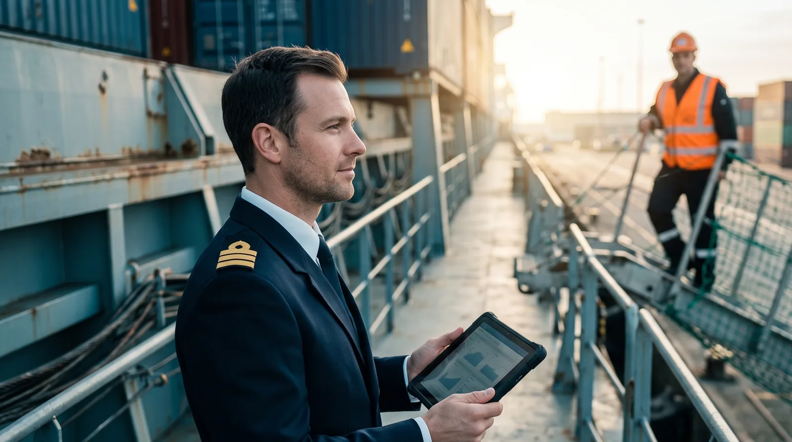 Officer reviewing Safyrmind on a tablet